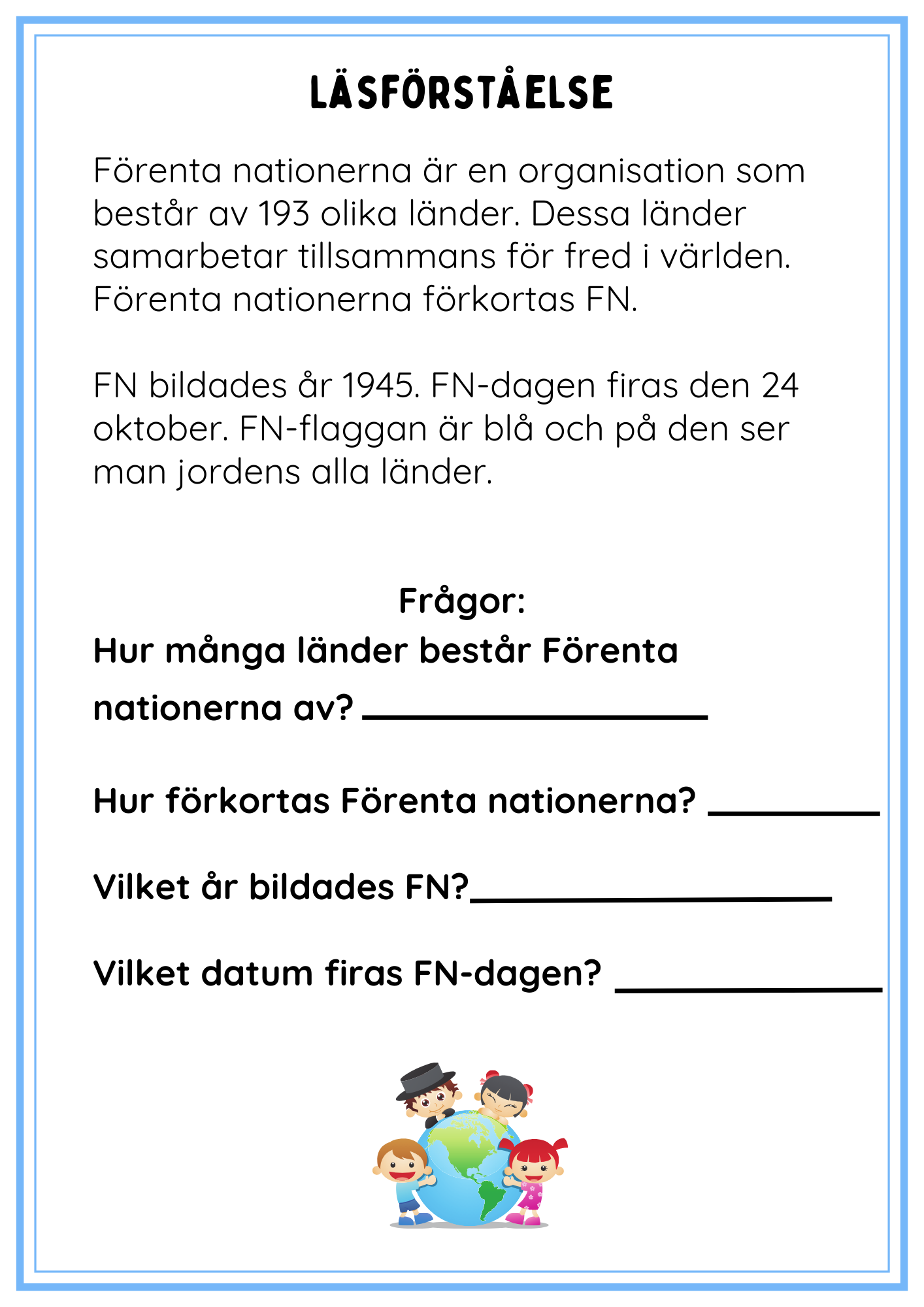 Häfte om FN- förenta nationerna