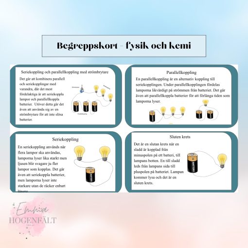 Begreppskort fysik + kemi