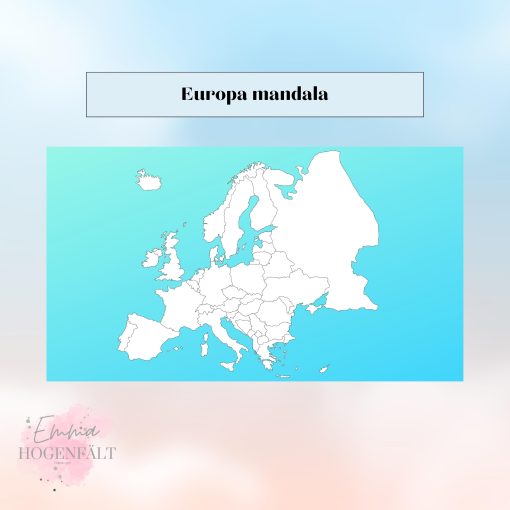 Europas länder mandala + finns i sjön