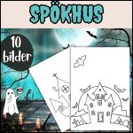 Färglägga spökhus (halloween) - bild 2
