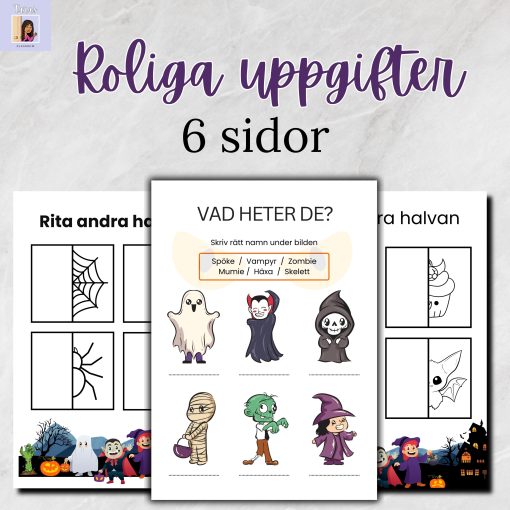 Halloweenhäfte roliga uppgifter