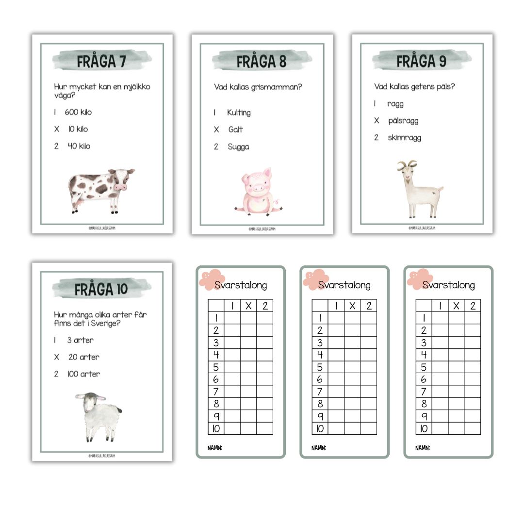 Tipspromenad - Bondgårdsdjur