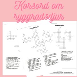 Korsord och ordsök om ryggradsdjur