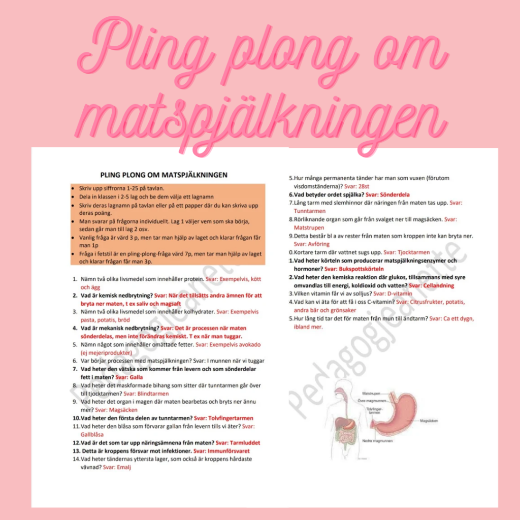 Pling Plong om matspjälkningen