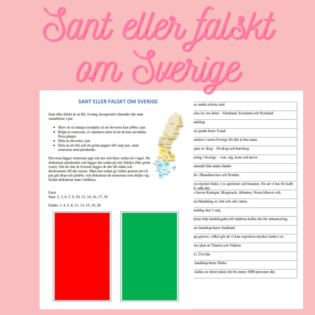 Sant eller falskt om Sverige