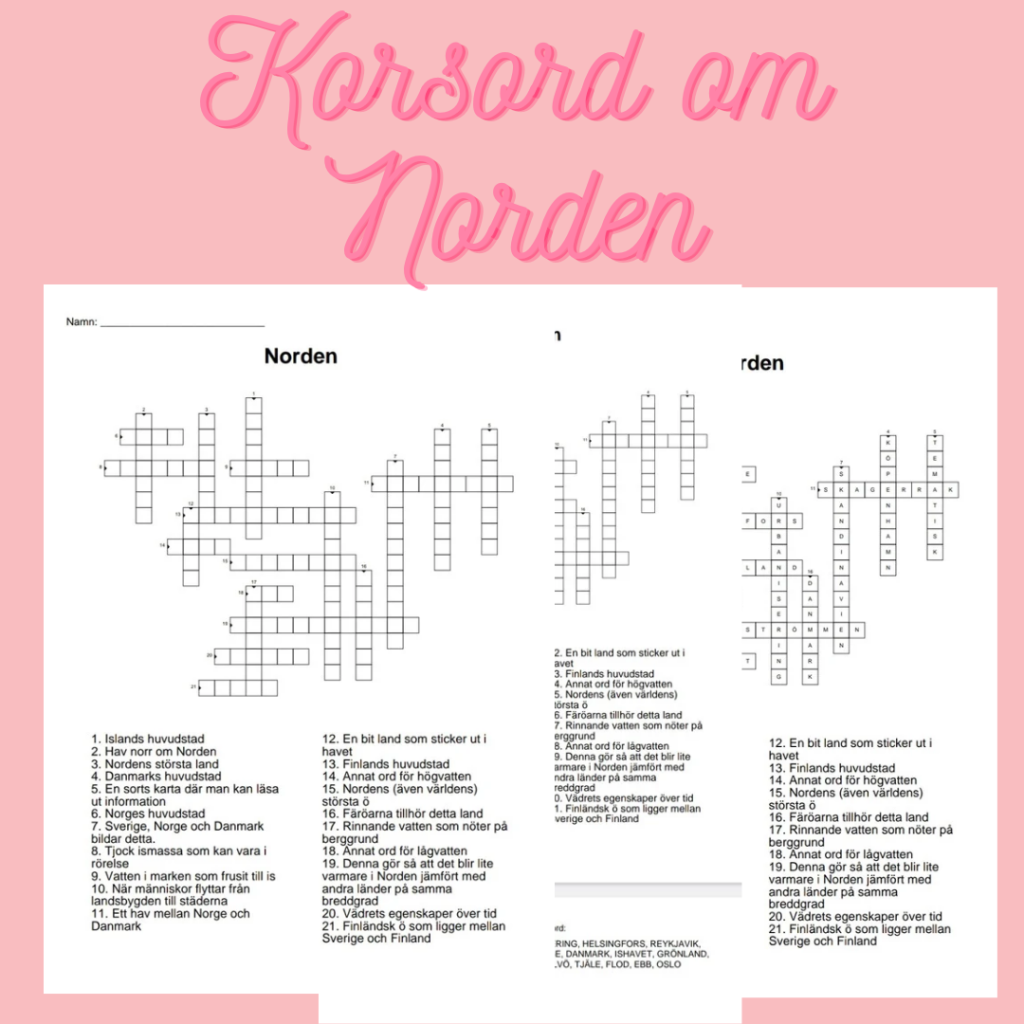 Korsord och ordsök om Norden