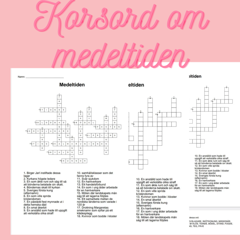 Korsord och ordsök om medeltiden