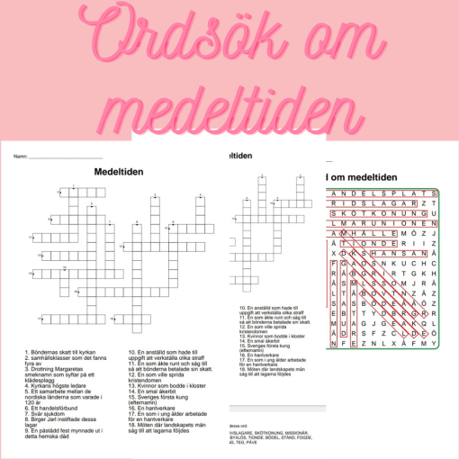 Korsord och ordsök om medeltiden