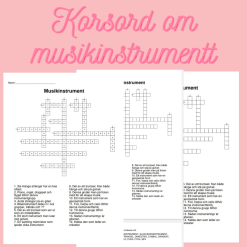 Korsord och ordsök om musikinstrument