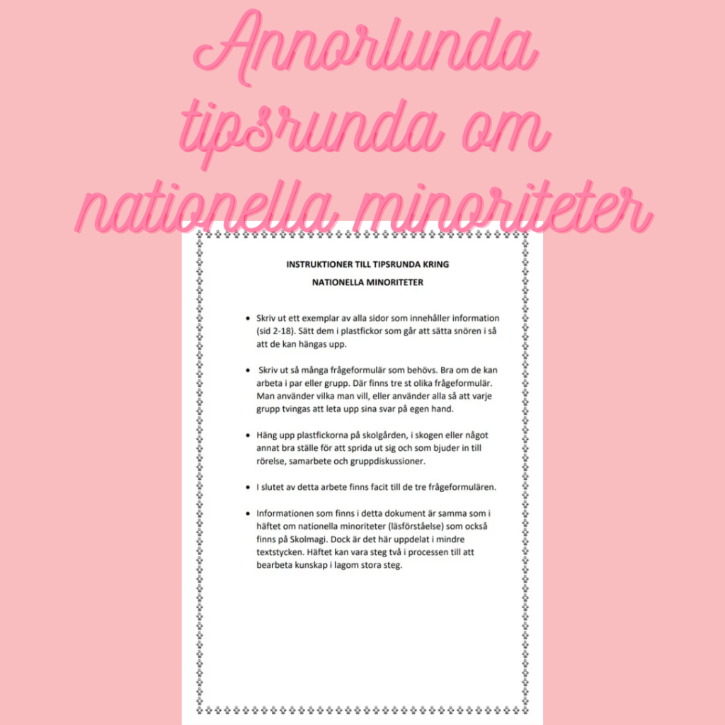 En annorlunda tipsrunda om nationella minoriteter