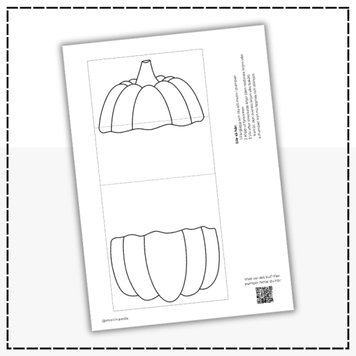 Halloweenpyssel - pumpa som öppnas, rita och färglägg egen figur