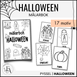 Målarbok Halloween: 17 målarbilder