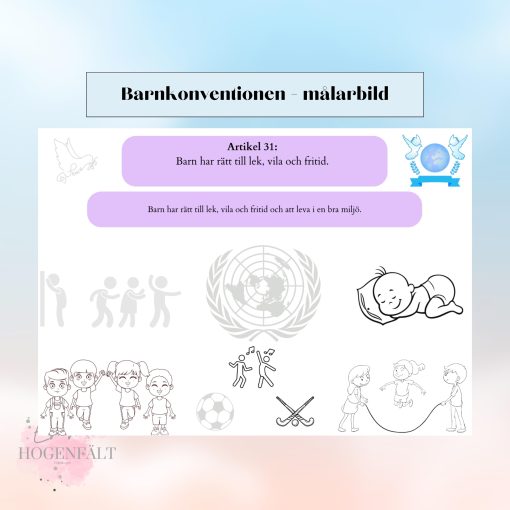 barnkonventionen - måla artiklarna