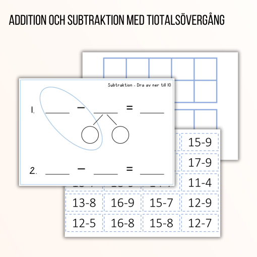 Addition och subtraktion med tiotalsövergång