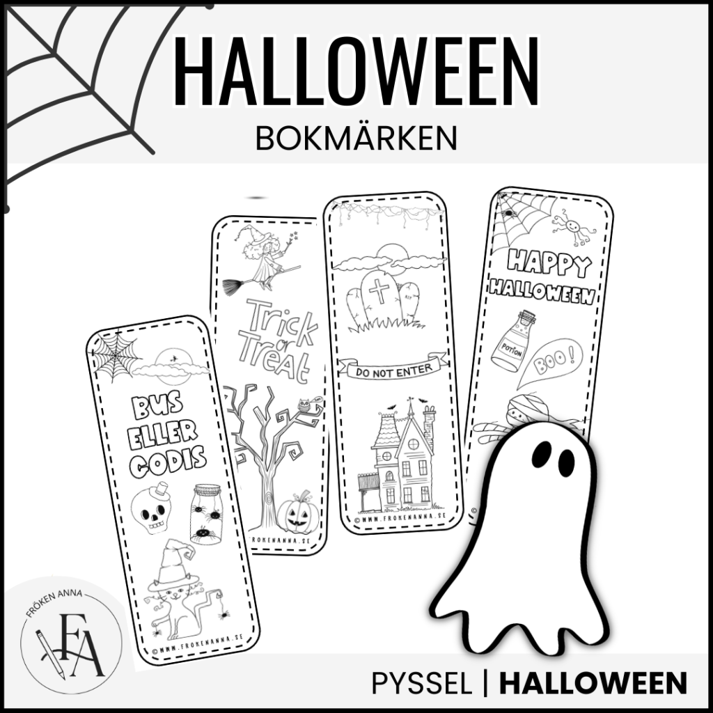Halloweenbokmärken doodles