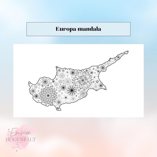 Europas länder mandala + finns i sjön