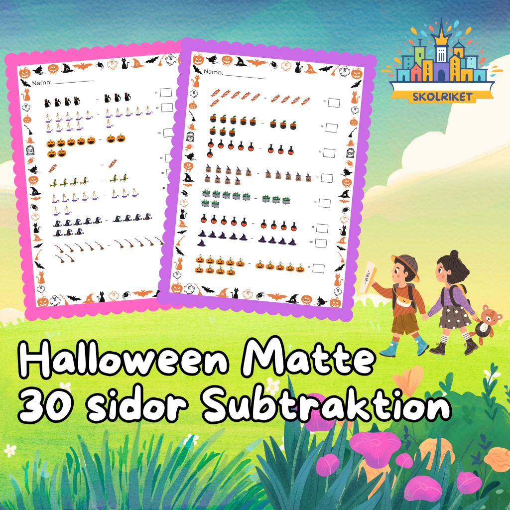 Halloween Matte 30 sidor Subtraktion