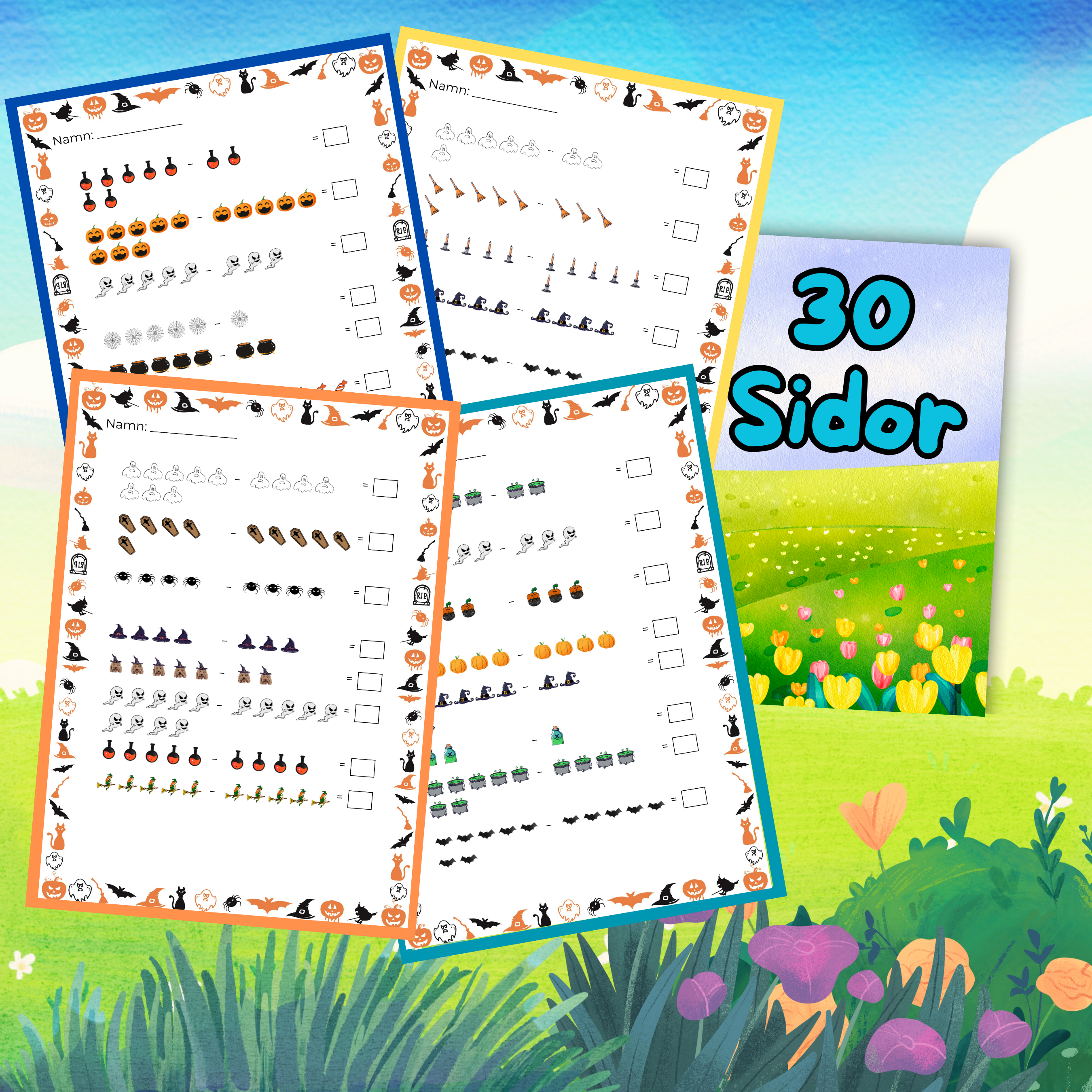 Halloween Matte 30 sidor Subtraktion