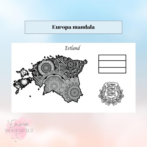 Europas länder mandala + finns i sjön
