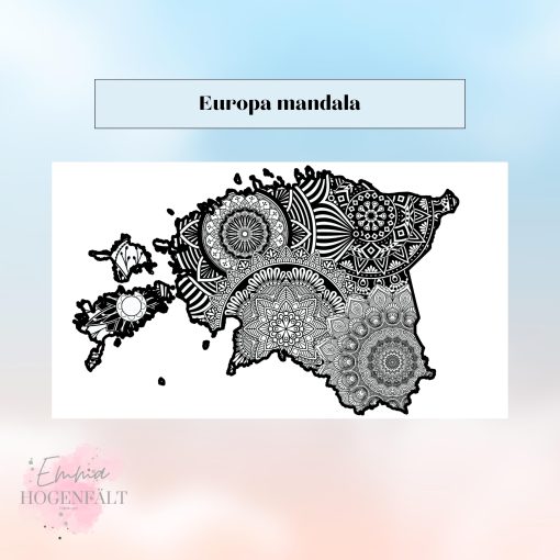Europas länder mandala + finns i sjön