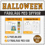 Halloweenpaket – färglägg med siffror (halloweenpyssel) - bild 1