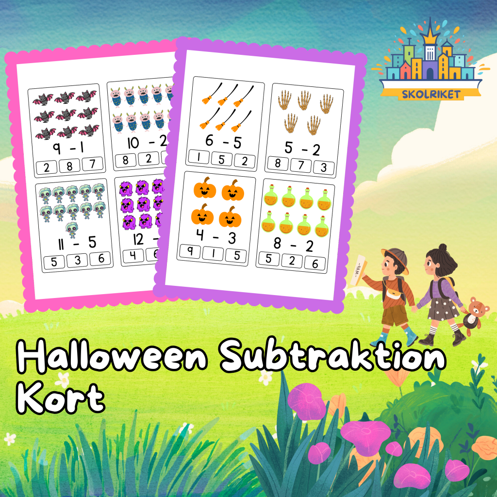 Halloween Subtraktion Kort
