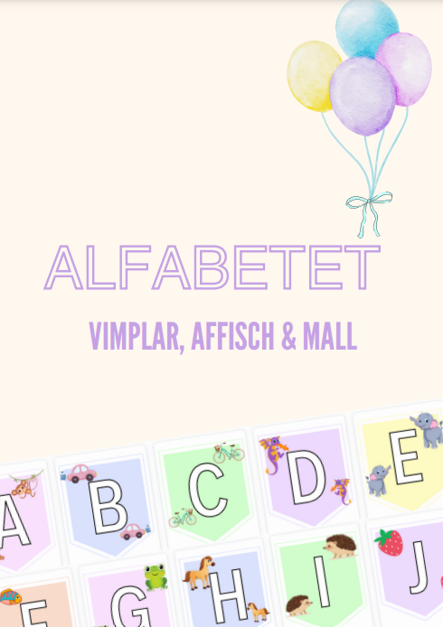 ABC-vimpel, affisch & mall (med bildstöd)