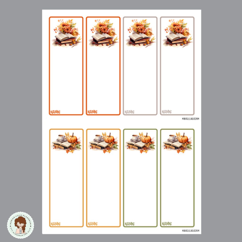 Bokmärken med höstmotiv