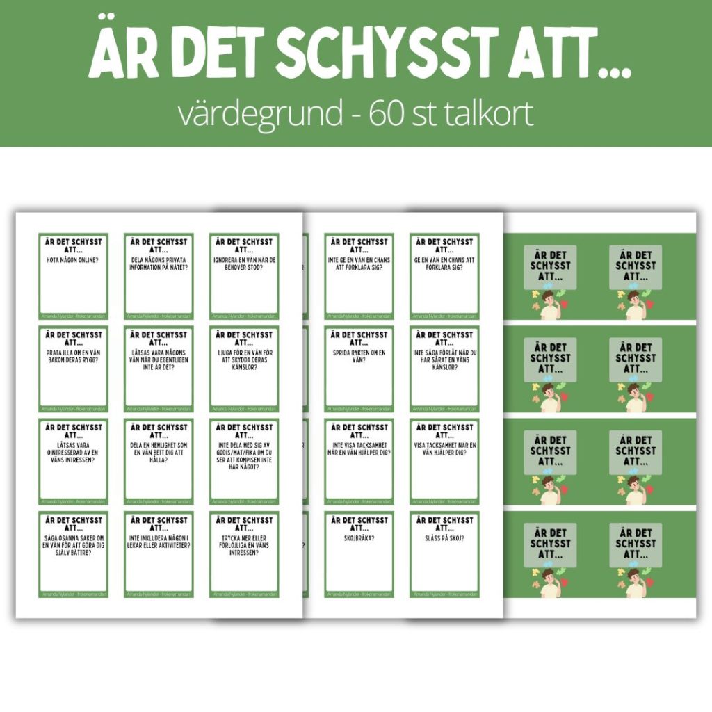 Är det schysst att… 1 – värdegrund – 60 värdegrundsfrågor