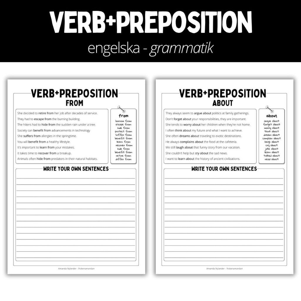 Verb+preposition – engelska – grammatik