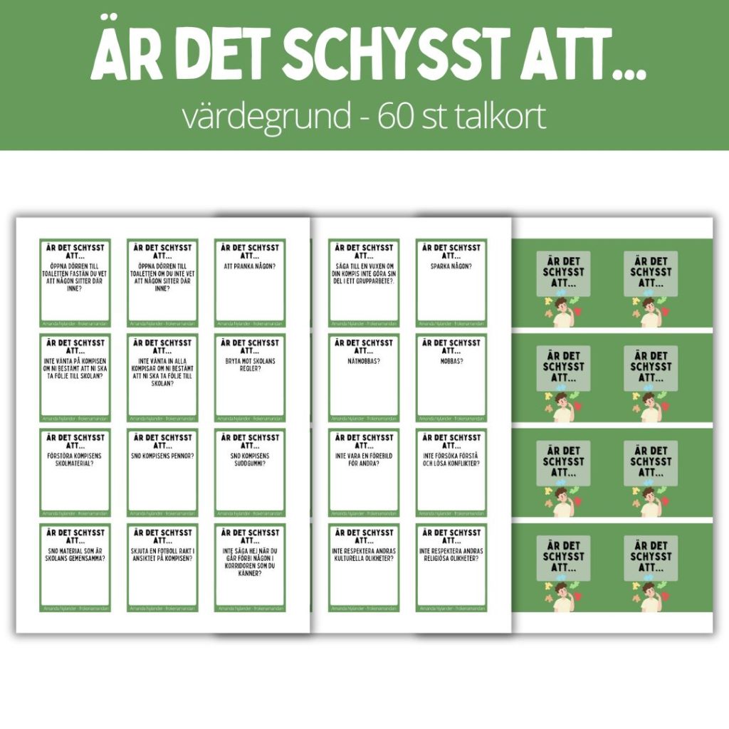Är det schysst att… 2 – värdegrund – 60 värdegrundsfrågor