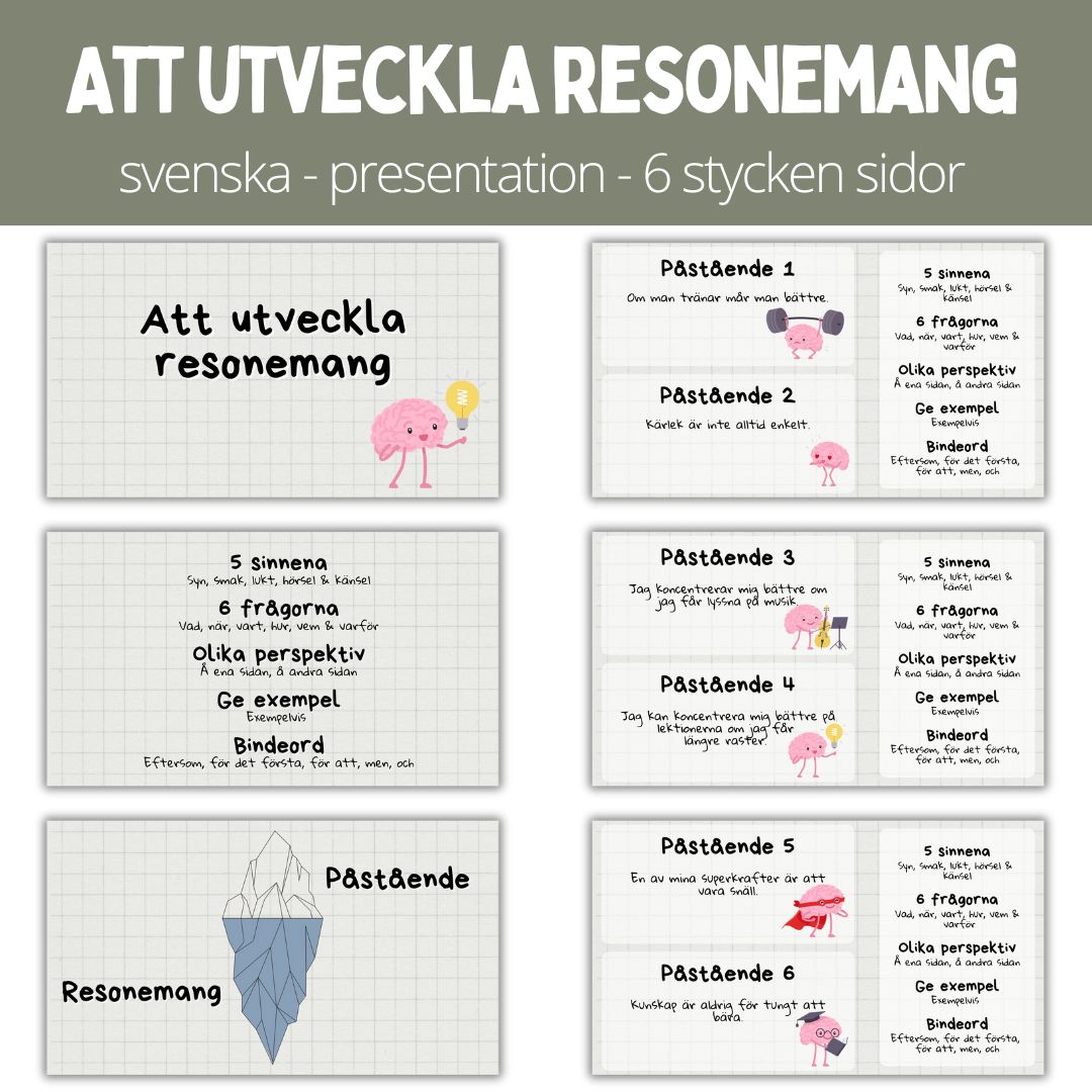 Att utveckla resonemang - presentation - 6 sidor