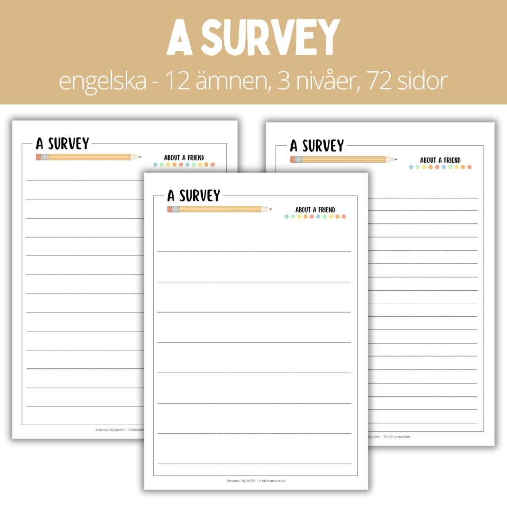 A survey – 12 ämnen – 3 nivåer – 72 sidor