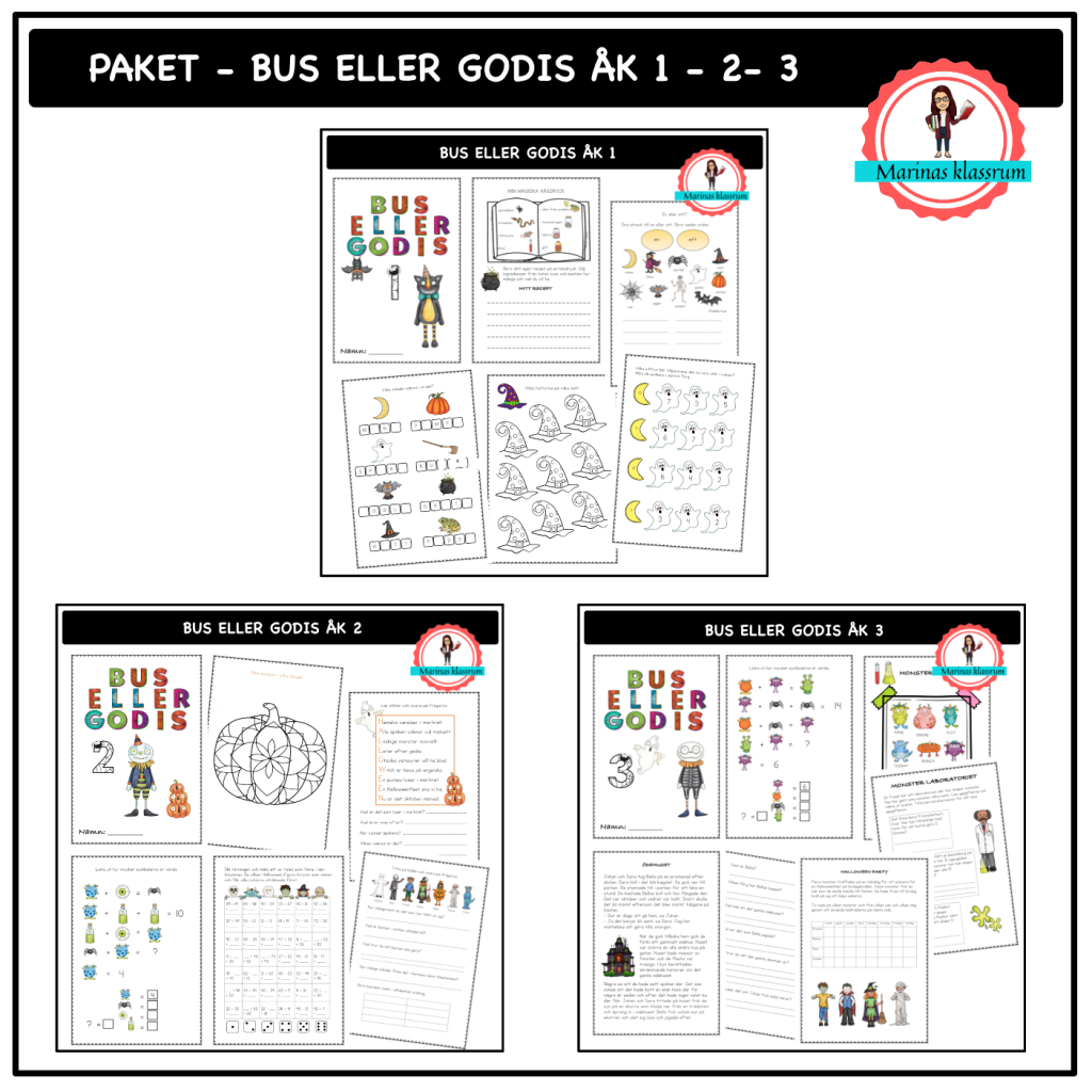 Bus eller godis – paket – åk 1 – 2 – 3