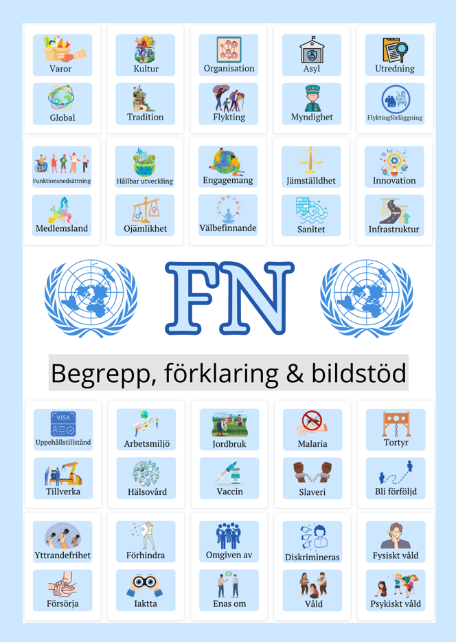 FN - begrepp, förklaringar, bildstöd & facit