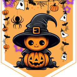Halloween vimplar & motiv att färglägga