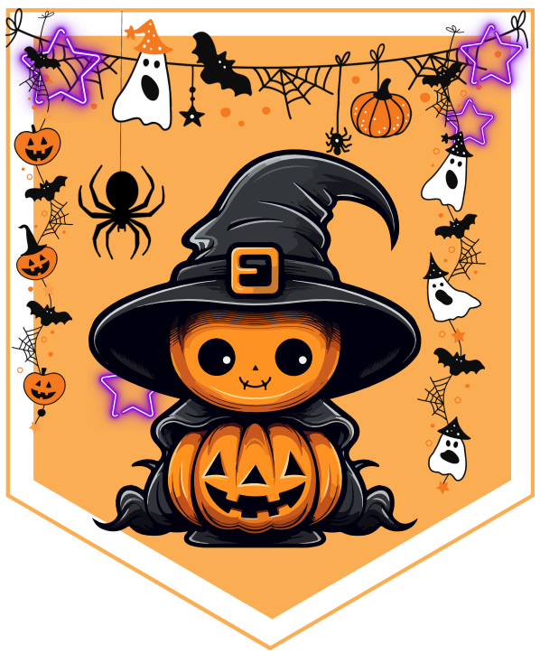 Halloween vimplar & motiv att färglägga