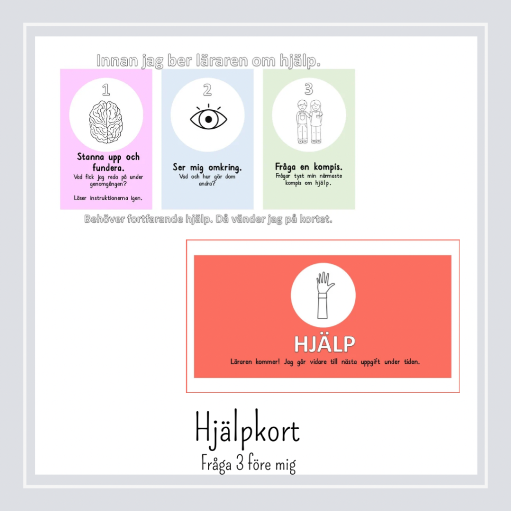 Hjälpkort. Fråga 3 före mig