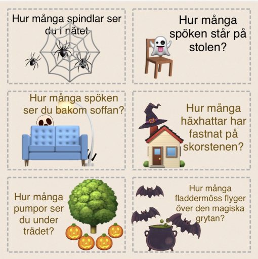 Halloweenspel och uppdragskort