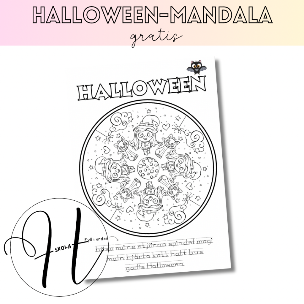 Gratis Halloween-mandala /arbetsblad