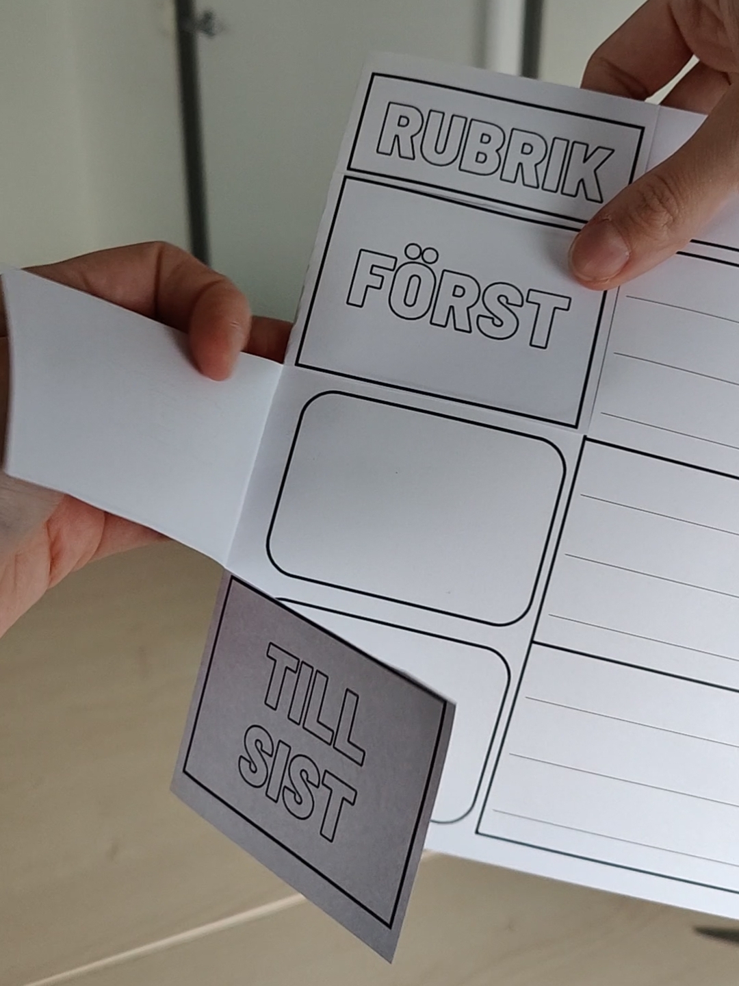 Textindelning - vik och skriv