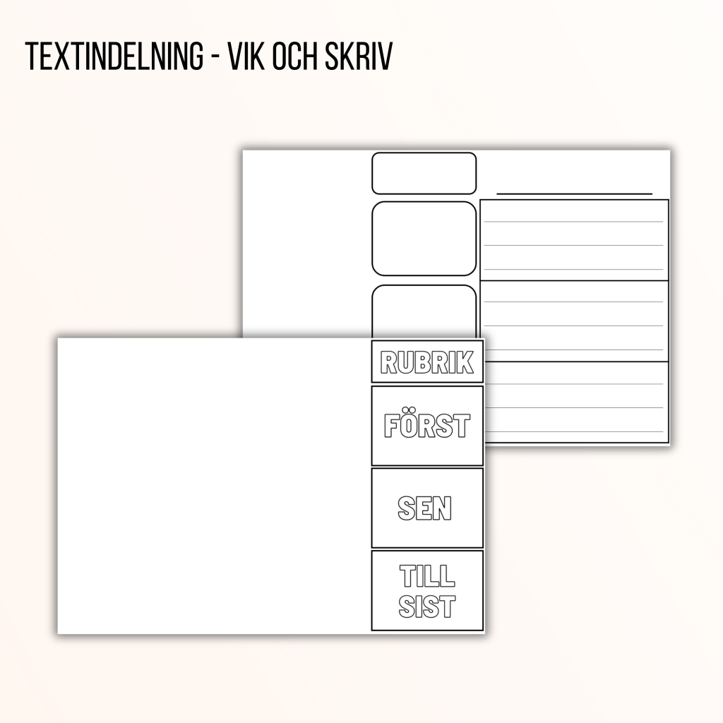 Textindelning – vik och skriv