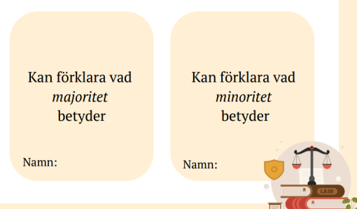 Konversationsbingo/Hitta någon som.. (Demokrati/Klassråd) Beige & pastell