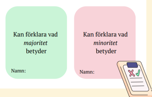 Konversationsbingo/Hitta någon som.. (Demokrati/Klassråd) Beige & pastell