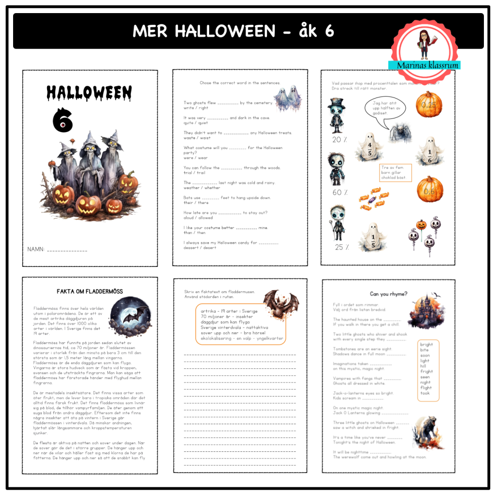Mer Halloween åk 6