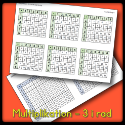 Multiplikation - tre i rad