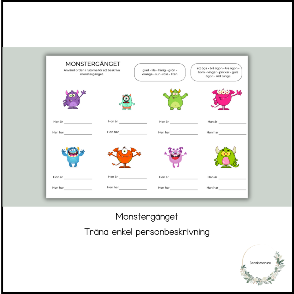 Personbeskrivning med monstergänget