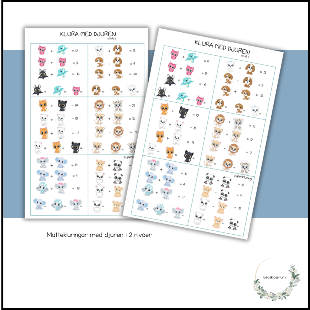Klura med djuren – 2 nivåer