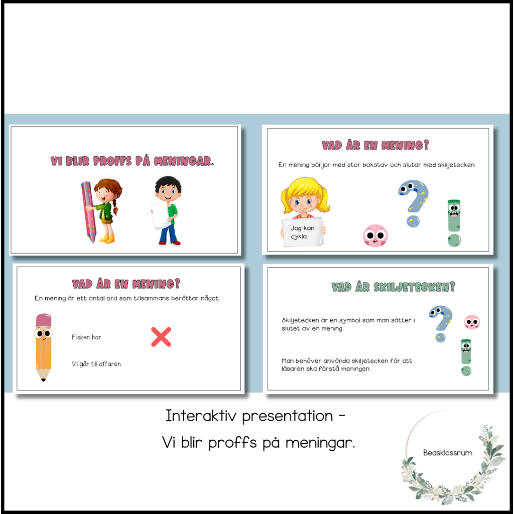 Vi blir proffs på meningar – interaktiv presentation