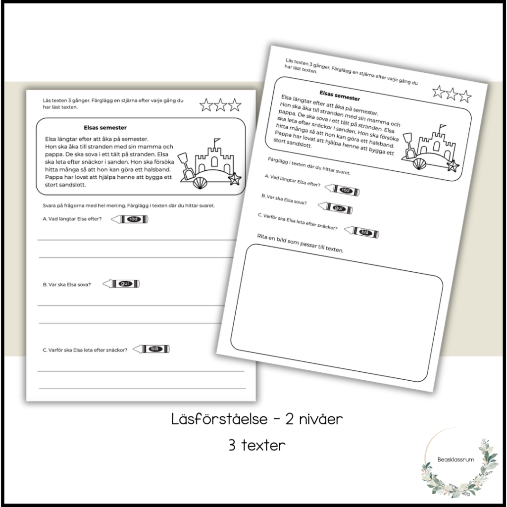 Läsförståelse i 2 nivåer